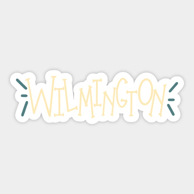 Wilmington Handlettering Yellow Sticker by trippyzipp